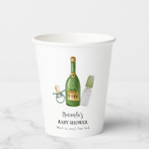 Green Minimal Poppin Champagner Flaschen Babydusch