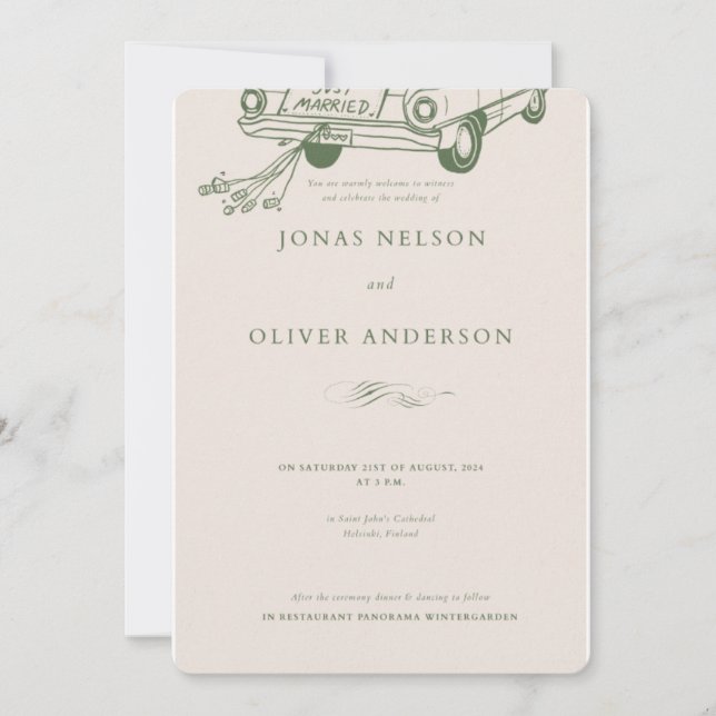 Green Minimal Wedding Invitation 2025 (Devant)