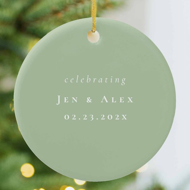 Green Minimal Wedding Weihnachtsschmuck (Von Creator hochgeladen)