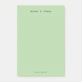 Green minimalist and personalized retro aesthetic  post-it klebezettel