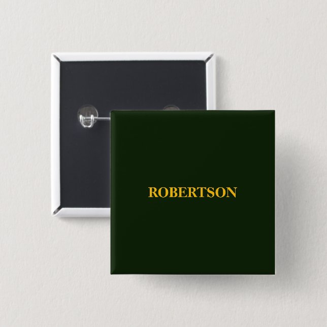 Green minimalist custom name  button (Vorne & Hinten)