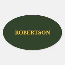 Green minimalist custom name  ovaler aufkleber