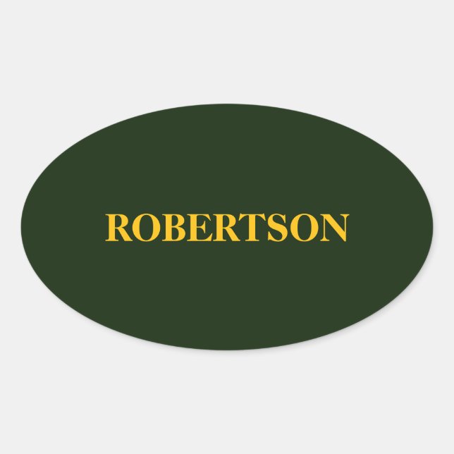 Green minimalist custom name  ovaler aufkleber (Vorderseite)