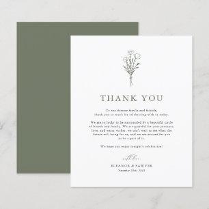 Green Minimalistisch Botanicals Wedding Vielen Dan