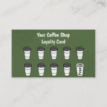 Green Minimalistisch Coffee Loyalty Card
