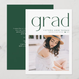 Green Minimalistisch Typografy Foto Abschluss Ankündigung