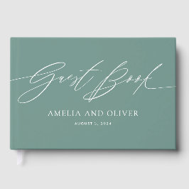 Green Minimalistisch Wedding Guest Book Gästebuch