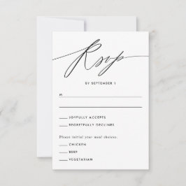 Green Minimalistische Script Response Card RSVP Karte