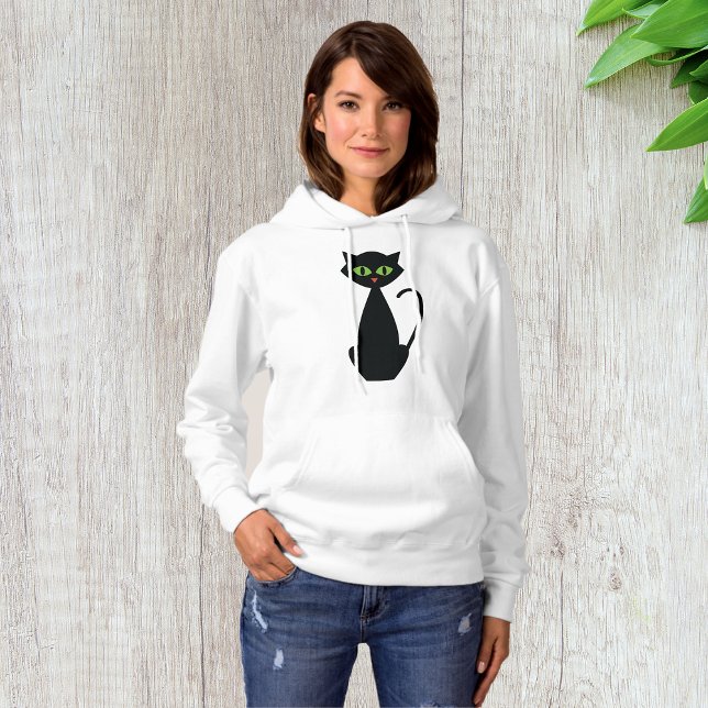 Green Mit Augen Black Cat Hoodie (Von Creator hochgeladen)