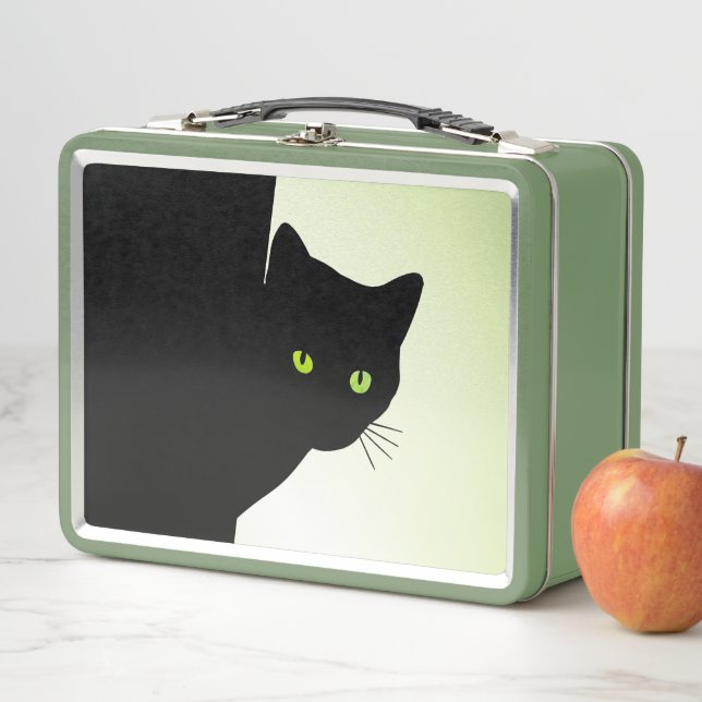 Green Mit Augen Black Cat Metall Brotdose (Beispiel)