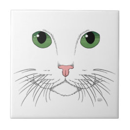 Green Mit Augen Cat Keramik Tile Fliese