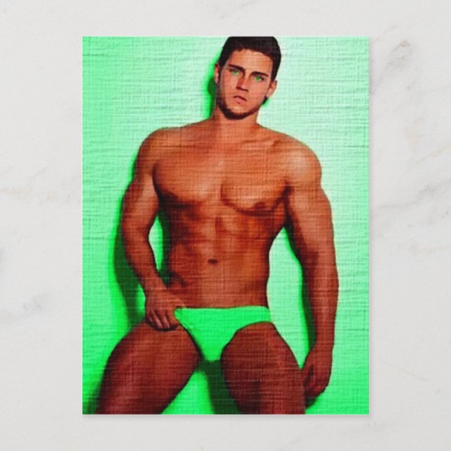 Green Mit Augen Hunk LIM Postkarte (Vorderseite)