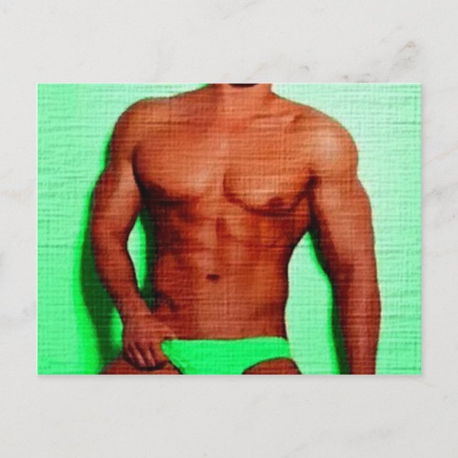 Green Mit Augen Hunk LIM Postkarte (Vorderseite)