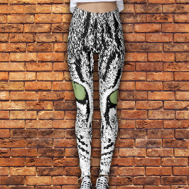 Green Mit Augen Tabby Cat Imitate Aquarellfarben L Leggings