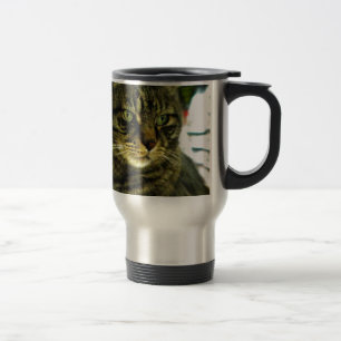 Green Mit Augen Tabby Face Reisebecher