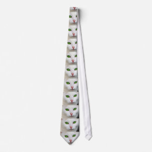 Green Mit Augen White Cat Necktie Krawatte