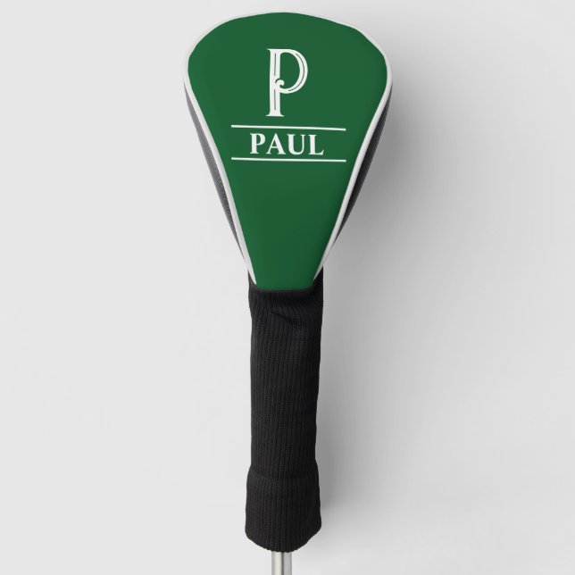 Green Mit Monogramm Golf Head Cover Golf Headcover (Vorderseite)