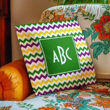 Green Mit Monogramm Mardi Gras Zigzag