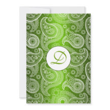 Green Mit Monogramm Paisley Wedding Einladung