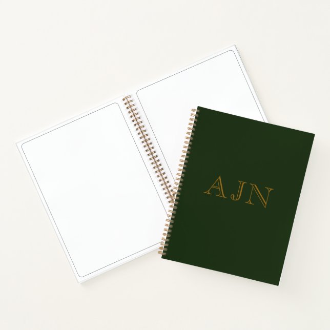 Green Mit Monogramm Sketch Art Notebook Geschenk Notizbuch (Innenseite)