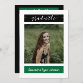 Green Modern Block 3-Foto-Abschluss Einladung