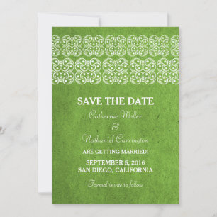 Green Modern Bohemian Save the Date Invitation