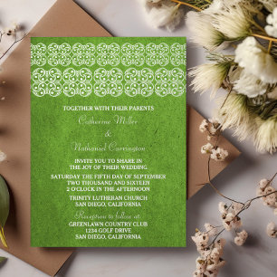 Green Modern Bohemian Wedding Invitation