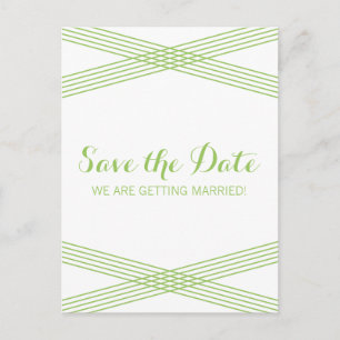 Green Modern Deko Save the Date Postcard Ankündigungspostkarte