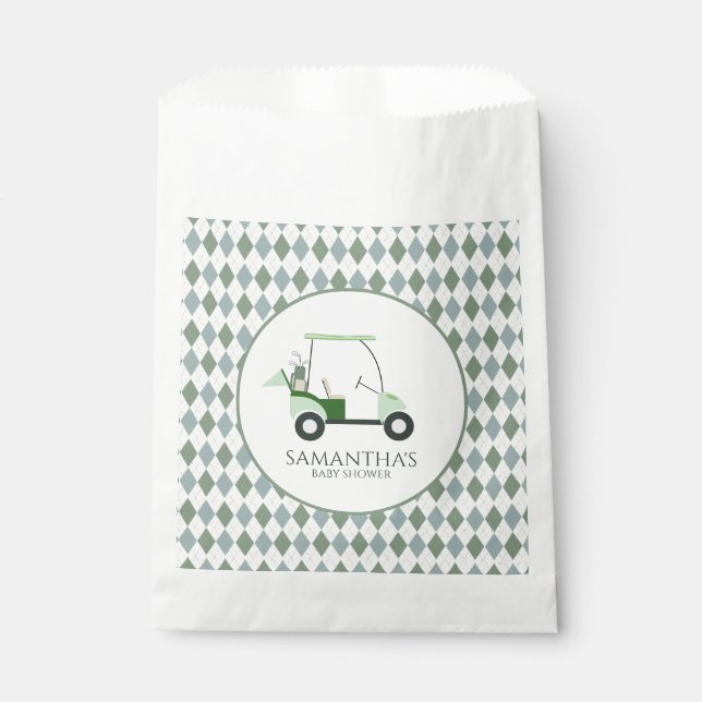 Green Modern Golf Baby Gender Reveal Par-T Geschenktütchen (Vorderseite)