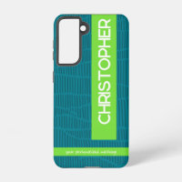 Green Modern Personalisiert Name Phone Case