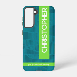 Green Modern Personalisiert Name Phone Case Samsung Galaxy Hülle