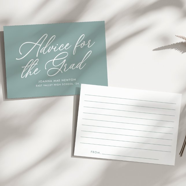 Green Modern Script Abschluss Hinweiskarte (Von Creator hochgeladen)