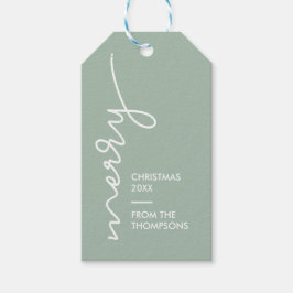 Green Modern Simple Frohe Weihnachtsschrift Geschenkanhänger