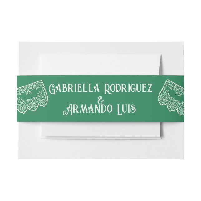 Green Modern Wedding Belly Band (Vorderseite Beispiel)
