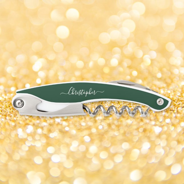 Green Monogram Beer Wine Corkschraube Flasche Open Kellnermesser (Green Monogram Beer Wine Corkscrew Bottle Opener)