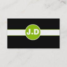 Green Monogram Business Cards
