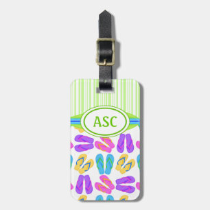 Green Monogram farbige Flip Flops Beach Gepäckanhänger