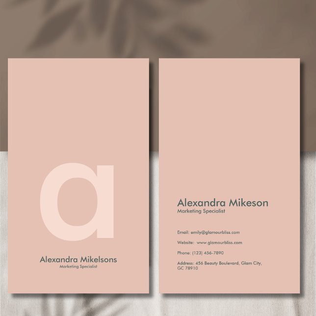 Green Monogram Minimalist Modern Professional Visitenkarte (Von Creator hochgeladen)