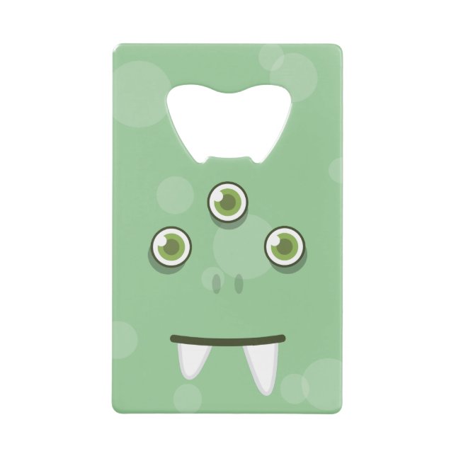 Green Monster Face Credit Card Flaschenöffner (Vorderseite)