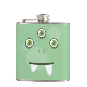 Green Monster Face Flask Flachmann