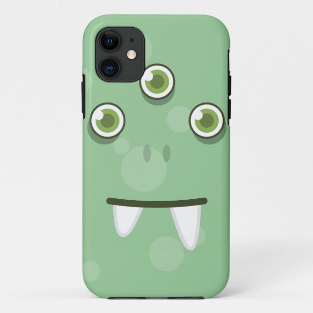 Green Monster Face iPhone Case (Rückseite)