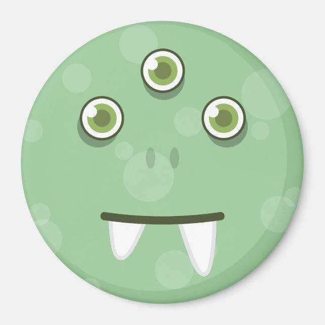 Green Monster Face Magnet (Vorne)
