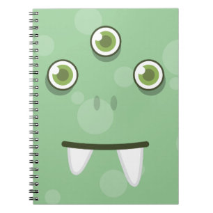 Green Monster Face Notebook Notizblock
