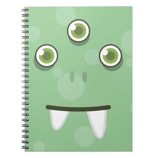 Green Monster Face Notebook Notizblock (Vorderseite)