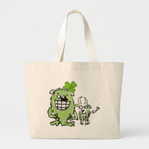 Green Monster Goat Kleeblatt Cartoon Tragetaschen