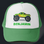 Green Monster Truck Kids Truckerkappe<br><div class="desc">Cooler Monster LKW Thema Hut.</div>