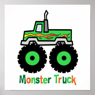 Green Monster Truck Poster