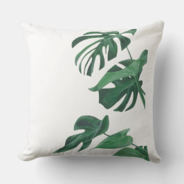 Green Monstera Deliciosa Blätter Keuchkissen Kissen