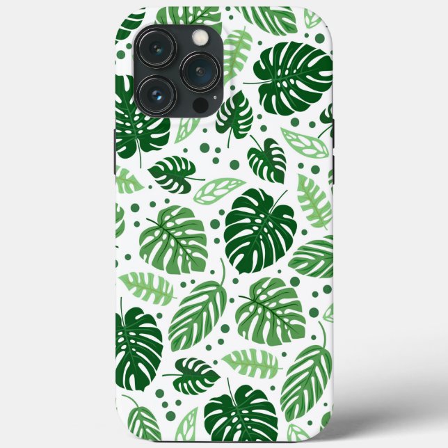 Green Monstera Muster Case-Mate iPhone Hülle (Rückseite)