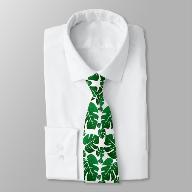 Green Monstera Pflanze Blätter Krawatte (Gebunden)